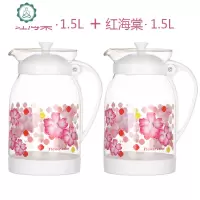 家用防爆耐热冷水壶玻璃凉水壶大容量泡茶壶凉白开水杯套装 封后 1.5红海棠+1.5红海棠