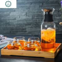 加厚大容量玻璃凉水壶 家居水具耐热茶壶丹麦冷水壶 封后 1.4直丹麦+把杯[四个]+茶盘