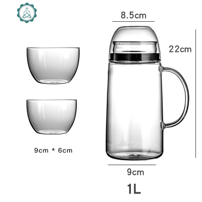 2密封玻璃壶夏天冰箱冷水壶泡柠檬北欧凉水壶凉杯凉壶家用 封后 1.0款+2只壶盖杯