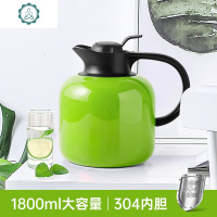 304不锈钢冷水壶家用凉水壶大容量凉白开水壶日式茶壶冷泡 封后 绿色1.8双层冷水壶