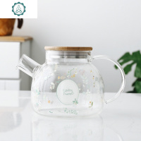 日式耐热过滤玻璃冷水壶套装大容量泡茶壶凉白开水壶杯子 封后 春意之林(小凉水壶)