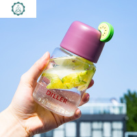 单层玻璃杯夏天水果炫彩迷你便携式女士花茶250ML 封后 MLH495红色(猕猴桃)+刷子