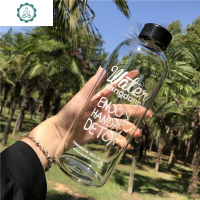 大容量创意便携水杯冲浪塑料杯子单层玻璃杯字母男女随身柠檬杯 封后 1000ml塑料款