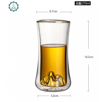 高硼硅玻璃观山杯竹叶青、绿茶冲泡杯山峦杯耐热单层杯观山泡茶杯 封后 双层细腰观山杯玻璃杯