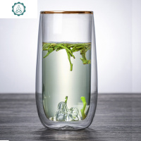 高硼硅玻璃观山杯竹叶青、绿茶冲泡杯山峦杯耐热单层杯观山泡茶杯 封后 描金双层观山杯玻璃杯