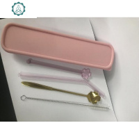 玻璃杯ins风带把水杯简约清新森系好看的杯子家用网红创意双层杯 封后 圣诞杯+盖+套装+彩盒