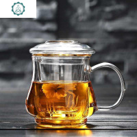 茶水分离泡茶杯双层玻璃杯男士漏斗单人带盖耐热便携过滤水家用 封后 400m加厚l淑女杯