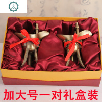 高脚杯仿古樽新中式交杯酒杯复古青铜爵杯古代帝王杯家用创意白酒杯 封后 加大号一对礼盒装青铜色