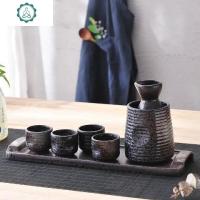 手绘清酒酒器日式釉下彩陶瓷小酒盅分酒器白酒杯家用酒具 烧酒壶 封后 黑珍珠日式酒具套装150均码