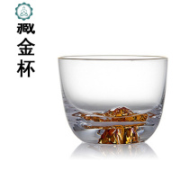 日式家用创意威士忌品杯洋酒烈酒杯厚底茶杯精致白酒杯 封后 600藏金杯100