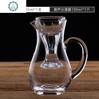 家用玻璃白酒杯 中式小酒杯一口杯子弹杯 带刻度分酒器公道杯 封后 15采诗白酒杯+葫芦100分酒器