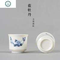 骨质玉瓷陶瓷德化白瓷酒杯白酒酒具茶杯一口杯温酒壶酒器搭配酒杯 封后 蓝牡丹50