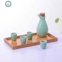 陶瓷古代套装青瓷酒具分酒器白酒烈酒杯酒杯酒盅小酒杯创意酒壶 封后 企鹅4小杯[梅子青]带塞简装