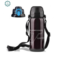 304不锈钢真空保温杯家用保温壶户外旅行车载水壶男女学生保温瓶 封后 咖啡色(杯刷+两盖)800