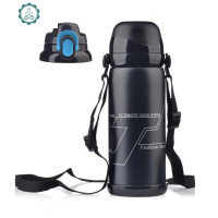 304不锈钢真空保温杯家用保温壶户外旅行车载水壶男女学生保温瓶 封后 黑色(杯刷+两盖)800