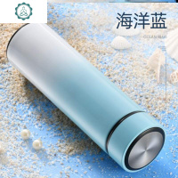 。。杯 女士不锈钢保温壶喝水旅行小学生儿童少女好用的ins纯 封后 海洋蓝级款双层喷漆-M10