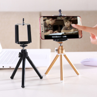 火豹手机直播支架三角架单反相机支架摄像视频自拍照桌面三脚架通用 金色手机支架手机座