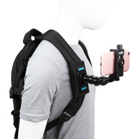 火豹手机背包固定支架抖音直播配件苹果华为手机书包带固子 夹子款背包支架手机支架手机座