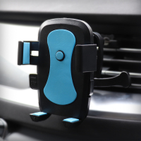火豹空调口出风口车内车上导航仪多功能汽车小车夹子托架车载手机支架 自动锁手机架-蓝色手机支架手机座