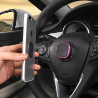 火豹车载方向盘手机支架车用磁吸铁手机架多功能导航支架汽车装饰用品 紫色手机支架手机座