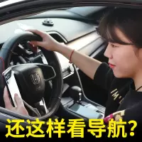 火豹汽车用车载车内网红手机导航式车上出风口支撑通用型支架 [升级加厚-镜面款-亮银][出风口]重力联合★手机座