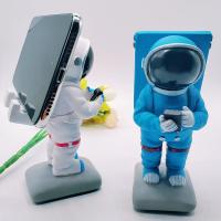 火豹桌面手机支撑架看电视卡通个性创意时尚桌面摆件男女礼品新款平板支架iPad架子多功能可爱通用 宇航员支架-白色手机座