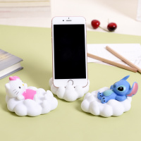 火豹韩版创意卡通款手机座桌面可爱卡通手机支架手机托架手机通用 蓝史迪手机支架手机座