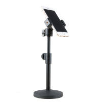 火豹手机多功能夹子自拍直播支架手持三脚架映客手机主播竖拍桌面支架 铸铁俯拍架手机支架手机座