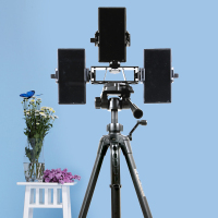 火豹多机位手机直播支架单反相机视频录像摄影摄像自拍户外直播三脚架 1.6五机位+话筒夹手机支架手机座