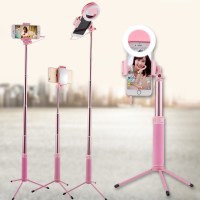 火豹自媒体拍摄主播手机直播设备支架三角架桌面户外落地式网红抖 1.1米清新绿支架+三角架+自拍器+手机支架手机座