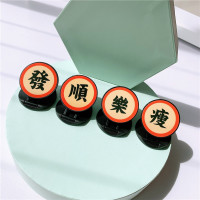 火豹新年喜庆文字折叠支架气囊支架抖音伸缩手机支架多功能气垫懒人手机架桌面手机指环扣定制手机扣简约女款 發财手机手机座