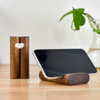 火豹王的木作手机支架ipad平板电脑kindle电子书桌面底座实木情侣刻字 榉木大号平板电脑支架手机支架手机座