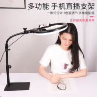 火豹手机俯拍支架直播补光灯桌面拍摄防抖开箱视频美食拍照美甲灯 落地款俯拍2米支架+手机夹+自拍器手机支架手机座