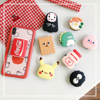 火豹卡通手机支架耳机绕线器可折叠便携桌面懒人支架防摔苹果华为手机壳指环扣可爱个性女创意男情侣硅胶手机座潮 可乐罐手机座