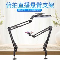 火豹手机俯拍支架补光灯桌面固定拍摄微课绘画录像直播录视频教学开箱 2米落地俯拍支架+26CM补光灯手机支架手机座