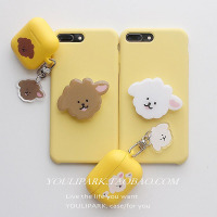 火豹自制韩国ins同款简约可爱泰迪狗伸缩气囊手机支架软萌少女 单支架不包含手机壳手机支架手机座