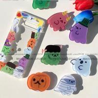 火豹猫视觉自制韩国ins风原创趣味幽灵创意手机气囊滴胶支架可爱防摔 紫幽灵支架手机支架手机座