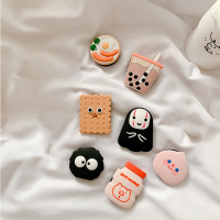 火豹卡通可爱通用日韩伸缩懒人支架手机配件硅胶可折叠男女款个性创意 煤炭手机支架手机座