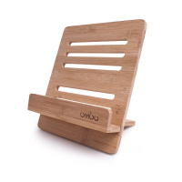 火豹定制 实木阅读架 看书架 平板电脑支架 IPAD支架 刻图刻文字 竹木原色加宽(楠竹实木板)手机支架手机座