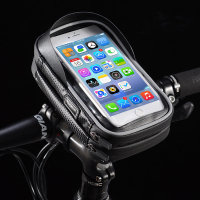 火豹兄弟自行车手机支架防雨山地车骑行电动摩托车导航固定支架包 黑色6.0英寸大屏碳纹触屏防水拉链(绑带款)手机支架手机座