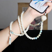 火豹中国风手机壳挂绳女挂脖绳男网红长短款手腕菩提手链手串挂饰吊坠 红石莲蓬款挂绳手机挂饰