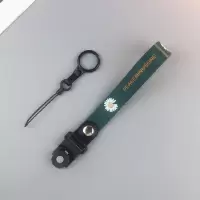 火豹墨绿小雏菊手机挂绳长 女款挂脖绳网红雏菊花手机链通用手机绳短 创新款[单短]黑色雏菊大字母