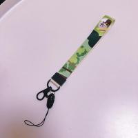 火豹|野营系列|原创手机挂绳可爱吊绳链子挂脖长短款ins腕带 绿色比熊短款腕带手机挂饰