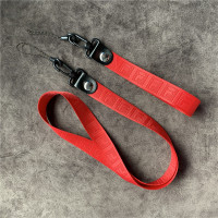 火豹网红同款情侣撞色风手机挂绳潮牌钥匙扣包包挂饰可拆卸挂脖绳男女 注塑头黑色斐乐压印长短绳手机挂饰