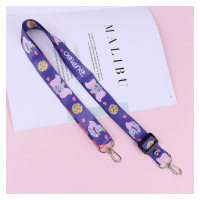 火豹双头宽布手机挂绳斜跨背带挂脖绳子吊绳长度可调节个性挂带女卡通 斜挎可调节挂绳-浅绿卡通独眼兽手机挂饰