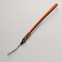 火豹复古撞色1cm窄不勒脖挂脖绳 手机壳相机钥匙简约吊细手腕短挂绳链 长款-橙蓝白手机挂饰