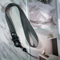 火豹复古雪花布宽指环旋钮手机挂绳挂脖绳子吊绳手机链女短手机绳男潮 雪花旋钮-黑短