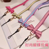 火豹手机挂绳挂脖女款宽带子挂饰吊坠苹果oppo华为vivo手机壳链子防丢工牌钥匙u盘手腕吊绳可拆卸 长款[柠檬黄手机挂饰
