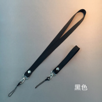 火豹手机挂脖绳苹果华为OPPO手机套长挂绳宽男女简约手腕绳挂链不勒脖 黑红(一长一短)手机挂饰
