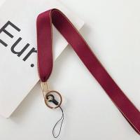 火豹纯色挂绳吊坠绳子手机饰品个性女款挂脖挂饰手机链防丢防摔日韩国 酒红色